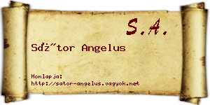 Sátor Angelus névjegykártya